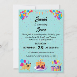 Lebhafte und festliche Geburtstagsfeier Einladung