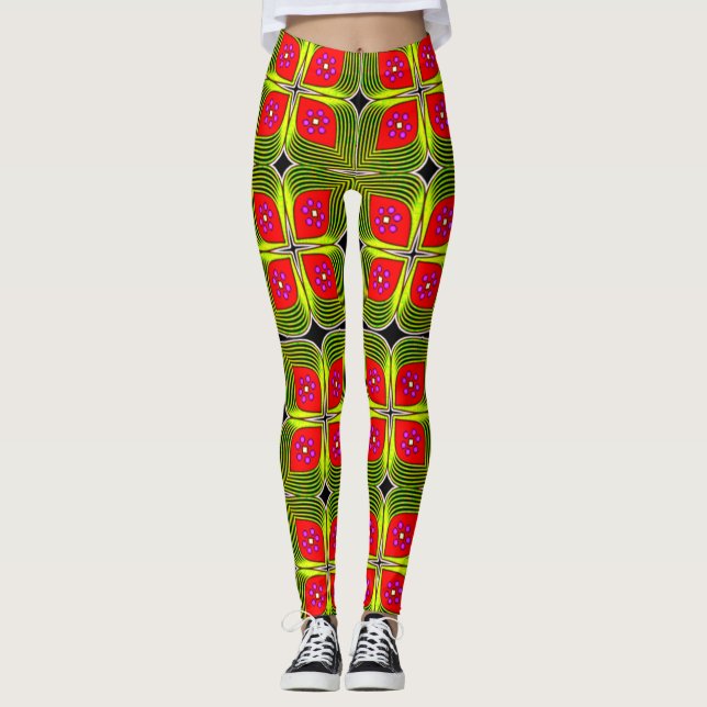 Lebhafte und komfortable farbenfrohe Leggings (Vorderseite)
