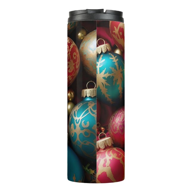 Lebhafte und kühne Weihnachtsausgabe - Feierlicher Thermosbecher (Rückseite)