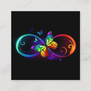 Lebhafte Unendlichkeit mit Regenbogenschmetterling Begleitkarte