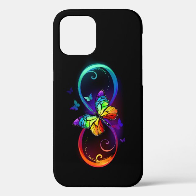 Lebhafte Unendlichkeit mit Regenbogenschmetterling Case-Mate iPhone Hülle (Rückseite)