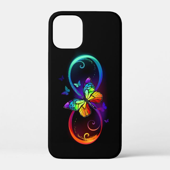 Lebhafte Unendlichkeit mit Regenbogenschmetterling Case-Mate iPhone Hülle (Rückseite)