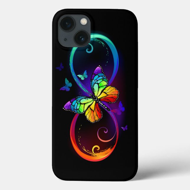 Lebhafte Unendlichkeit mit Regenbogenschmetterling Case-Mate iPhone Hülle (Rückseite)