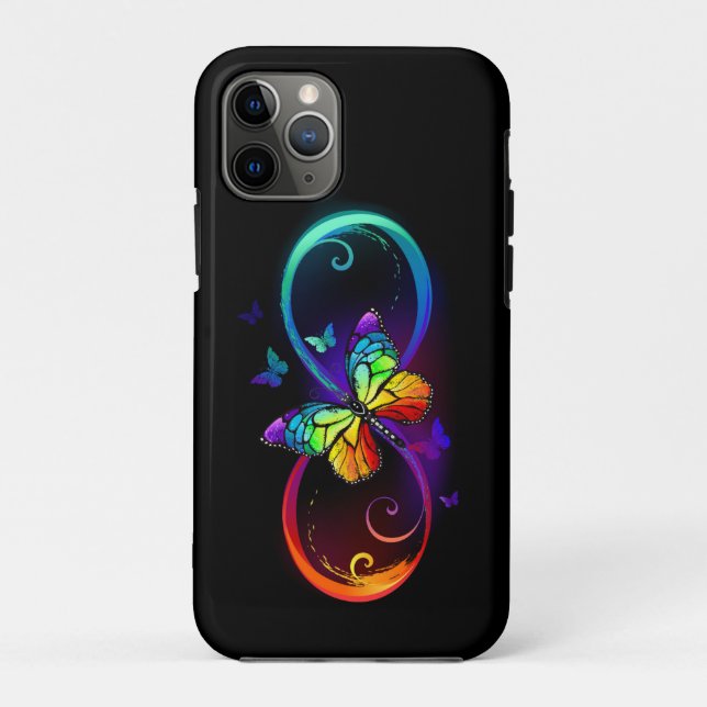 Lebhafte Unendlichkeit mit Regenbogenschmetterling Case-Mate iPhone Hülle (Rückseite)