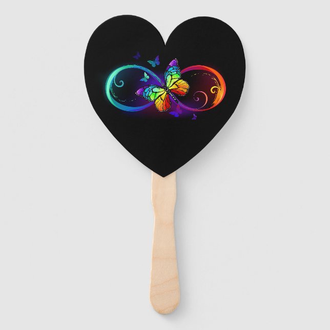 Lebhafte Unendlichkeit mit Regenbogenschmetterling Fächer (Vorderseite)