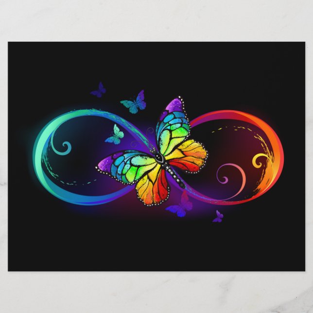 Lebhafte Unendlichkeit mit Regenbogenschmetterling Flyer (Vorne)