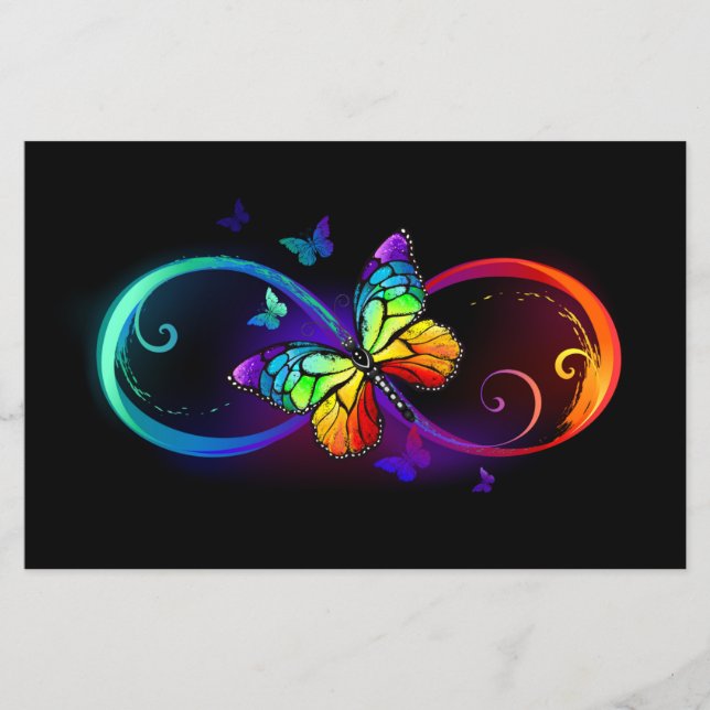 Lebhafte Unendlichkeit mit Regenbogenschmetterling Flyer (Vorne)