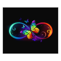 Lebhafte Unendlichkeit mit Regenbogenschmetterling
