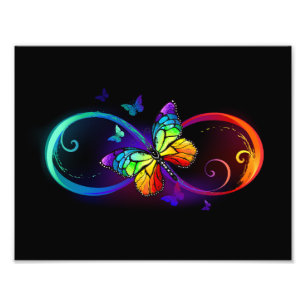 Lebhafte Unendlichkeit mit Regenbogenschmetterling Fotodruck