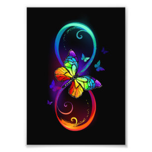Lebhafte Unendlichkeit mit Regenbogenschmetterling Fotodruck