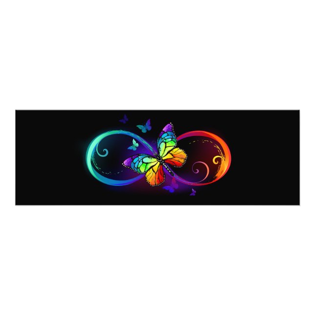 Lebhafte Unendlichkeit mit Regenbogenschmetterling Fotodruck (Vorne)