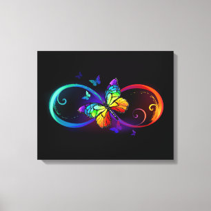 Lebhafte Unendlichkeit mit Regenbogenschmetterling Leinwanddruck