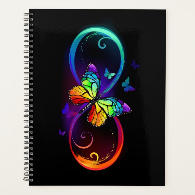 Lebhafte Unendlichkeit mit Regenbogenschmetterling Planer (Vorderseite)