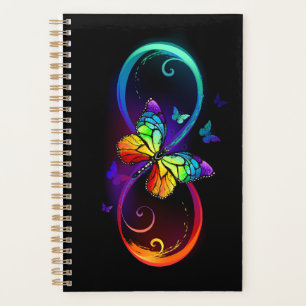 Lebhafte Unendlichkeit mit Regenbogenschmetterling Planer
