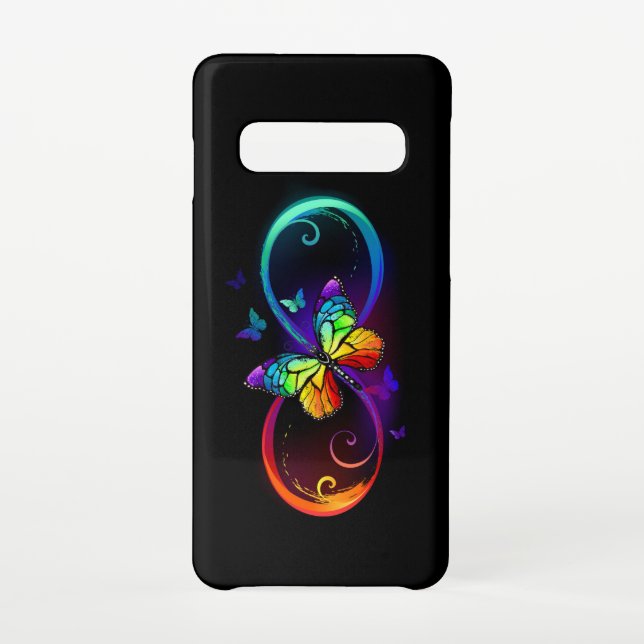 Lebhafte Unendlichkeit mit Regenbogenschmetterling Samsung Galaxy Hülle (Rückseite)