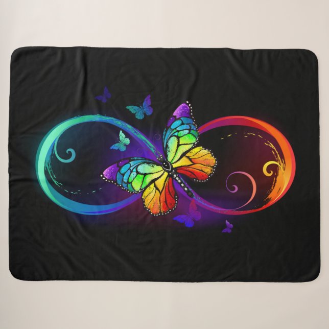 Lebhafte Unendlichkeit mit Regenbogenschmetterling Sherpadecke (Vorderseite (Horizontal))