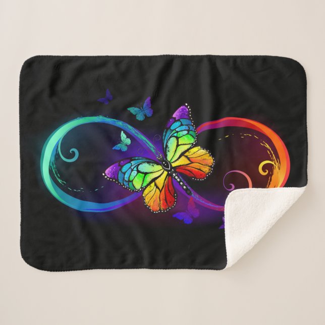 Lebhafte Unendlichkeit mit Regenbogenschmetterling Sherpadecke (Vorderseite (Horizontal))