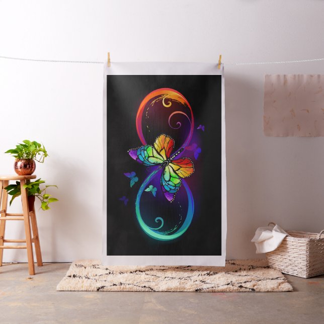 Lebhafte Unendlichkeit mit Regenbogenschmetterling Stoff (Beispiel)