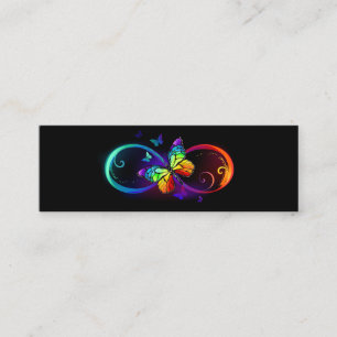 Lebhafte Unendlichkeit mit Regenbogenschmetterling Telefonnummerkarte