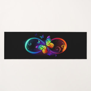 Lebhafte Unendlichkeit mit Regenbogenschmetterling Yogamatte
