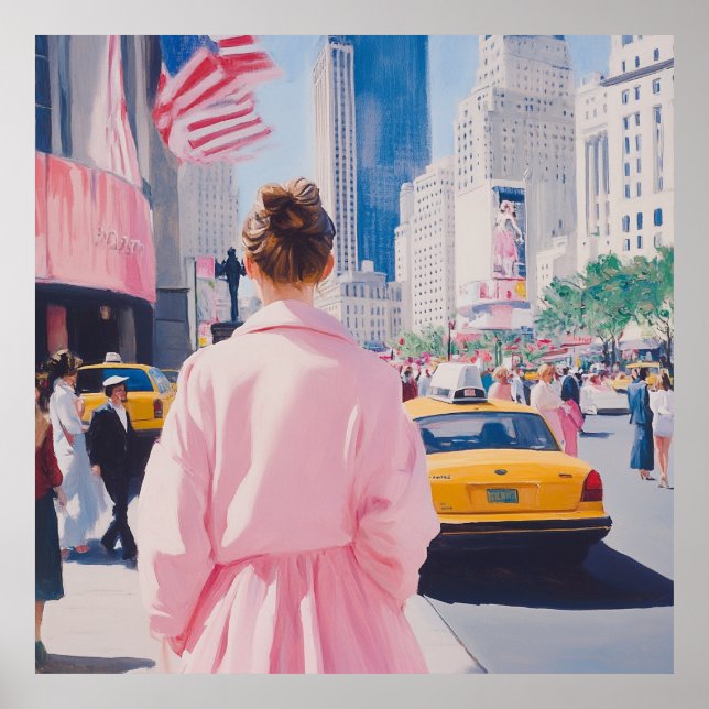 Lebhafte urbane Kunst mit klassischem New Yorker C Poster (Vorne)