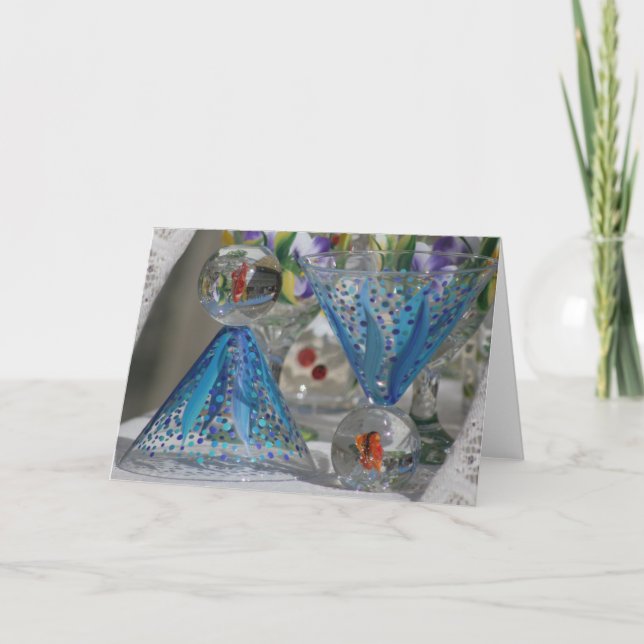 Lebhafte Vase Glasware Feiertagskarte (Vorderseite)