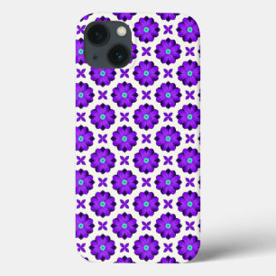 Lebhafte violette Blumen und Leaf-Motive Case-Mate iPhone Hülle