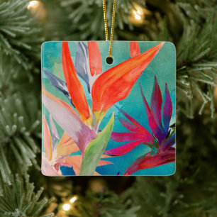 Lebhafte Vögel des Paradieses Keramikornament