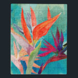 Lebhafte Vögel im Paradies Puzzle<br><div class="desc">"Vivid Birds of Paradise" von Jennifer Paxton Parker. Die Vögel des Paradieses Blume in lebhaften Farben.</div>