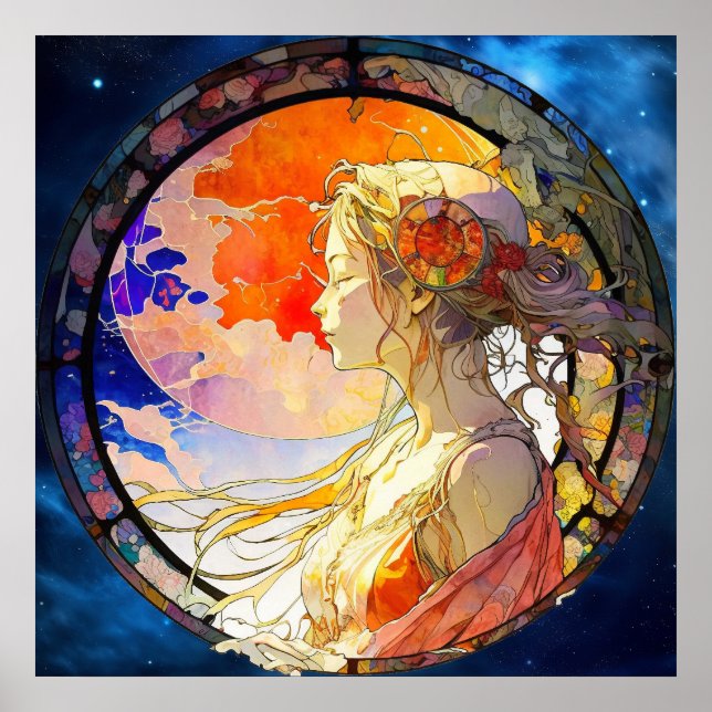 Lebhafte Wasserfarbe des Girl Poster (Vorne)