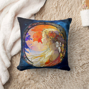 Lebhafte Wasserfarbe des Girl Throw Kissen