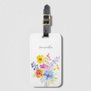 Lebhafte Wasserfarbe Personalisiert Gepäckanhänger