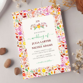 Lebhafte Wasserfarben Sommer-Tulip-Blume Hochzeit Einladung