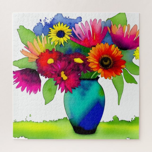 Lebhafte Wasserfarbenase und Blume (Vertikal)