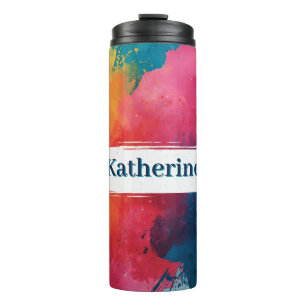 Lebhafte Wasserfarbenlackierung mit Individuelle N Thermosbecher