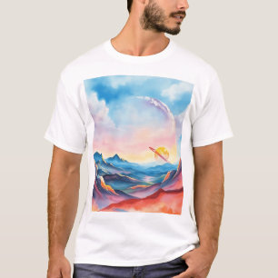 Lebhafte Wasserfarbenlandschaft T-Shirt