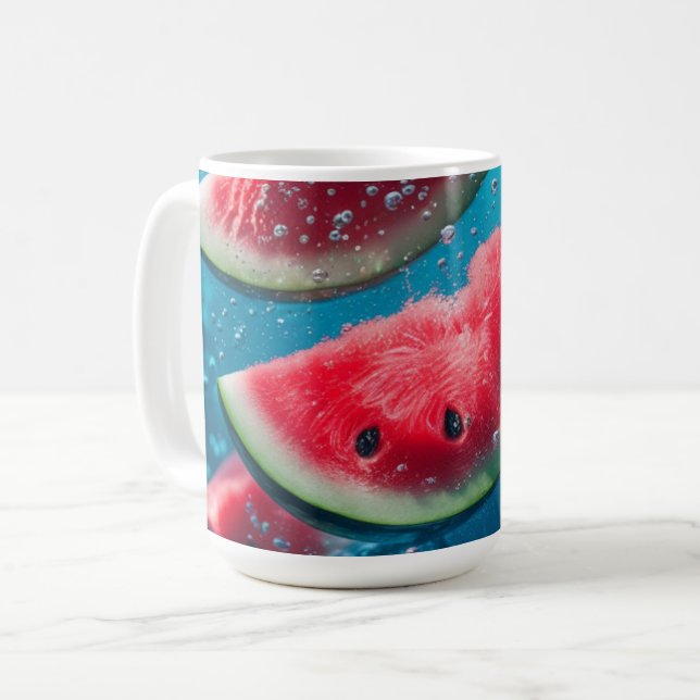 Lebhafte Wassermelonen Unterwasser-Scheiben - erfr Kaffeetasse (Vorderseite Links)
