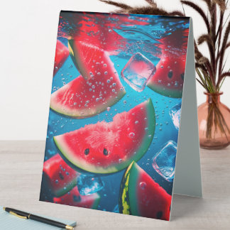 Lebhafte Wassermelonen Unterwasser-Scheiben - erfr Tischaufsteller