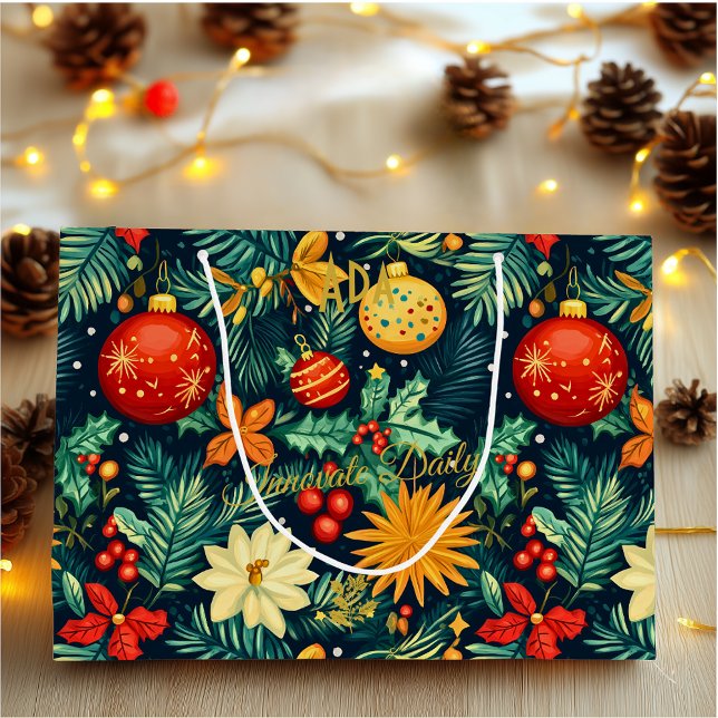 Lebhafte Weihnachtsgeschenktasche mit Baubles und  Große Geschenktüte (Von Creator hochgeladen)