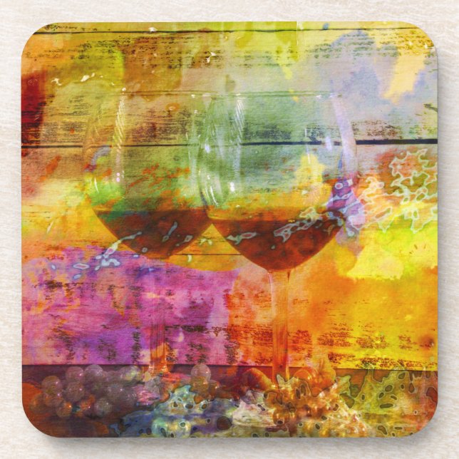 Lebhafte Weine aus Kunststoff-Untersetzer Getränkeuntersetzer (Vorderseite)