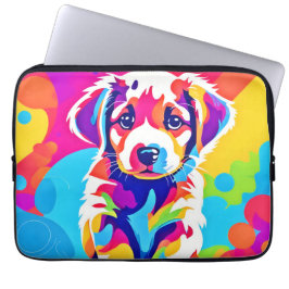 Lebhafte Welpenkunst Laptopschutzhülle