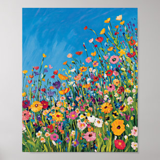 Lebhafte Wildblume-Außenposter-Mauer Poster