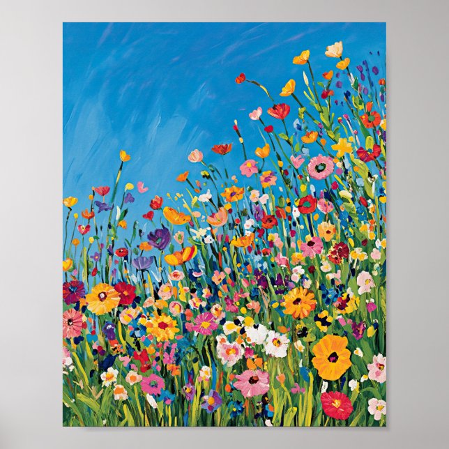 Lebhafte Wildblume-Außenposter-Mauer Poster (Vorne)
