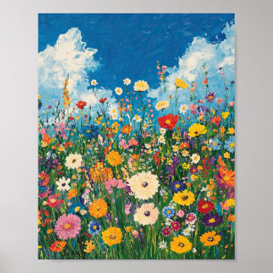Lebhafte Wildblume-Außenposter-Mauer Poster