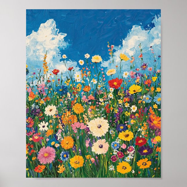Lebhafte Wildblume-Außenposter-Mauer Poster (Vorne)