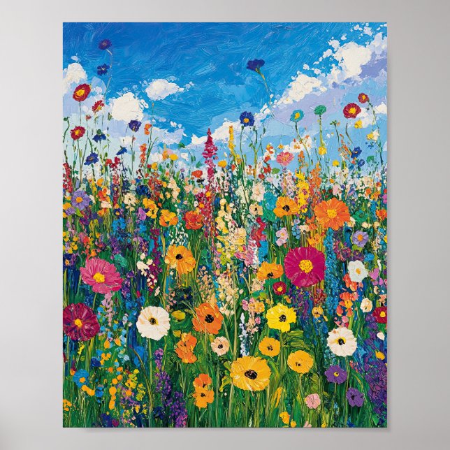 Lebhafte Wildblume-Außenposter-Mauer Poster (Vorne)