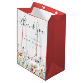 Lebhafte Wildblume Babydusche Mittlere Geschenktüte