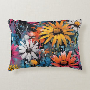 Lebhafte Wildblume drucken Dekokissen