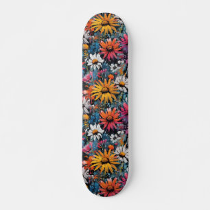 Lebhafte Wildblume drucken Skateboard