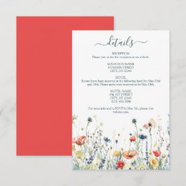 Lebhafte Wildblume für Hochzeiten Begleitkarte